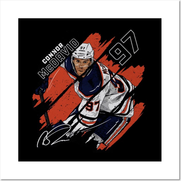 Connor Mcdavid Edmonton Stripes Wall Art by Erianna Bee